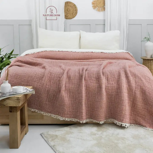 6 Layer Organic Gots Certified Muslin Quilt - Natural Comfort, Breathable & Cozy Year Round